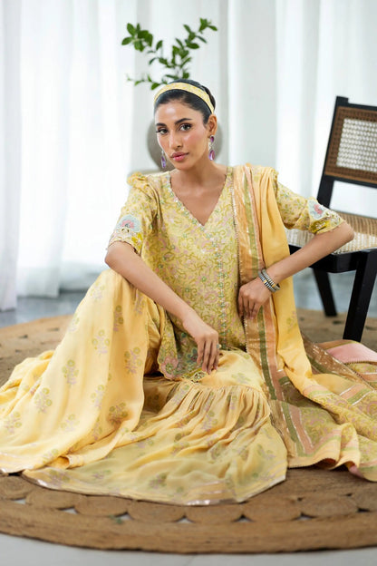 Wahaj M Khan | Sanam Luxe |Buttercup Sanam GS - Luxury Dress - available at Maria Faisal in UK and USA.