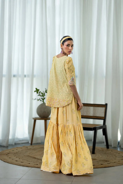 Wahaj M Khan | Sanam Luxe |Buttercup Sanam GS - Luxury Dress - available at Maria Faisal in UK and USA.