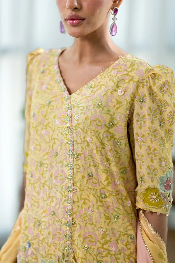 Wahaj M Khan | Sanam Luxe |Buttercup Sanam GS - Luxury Dress - available at Maria Faisal in UK and USA.