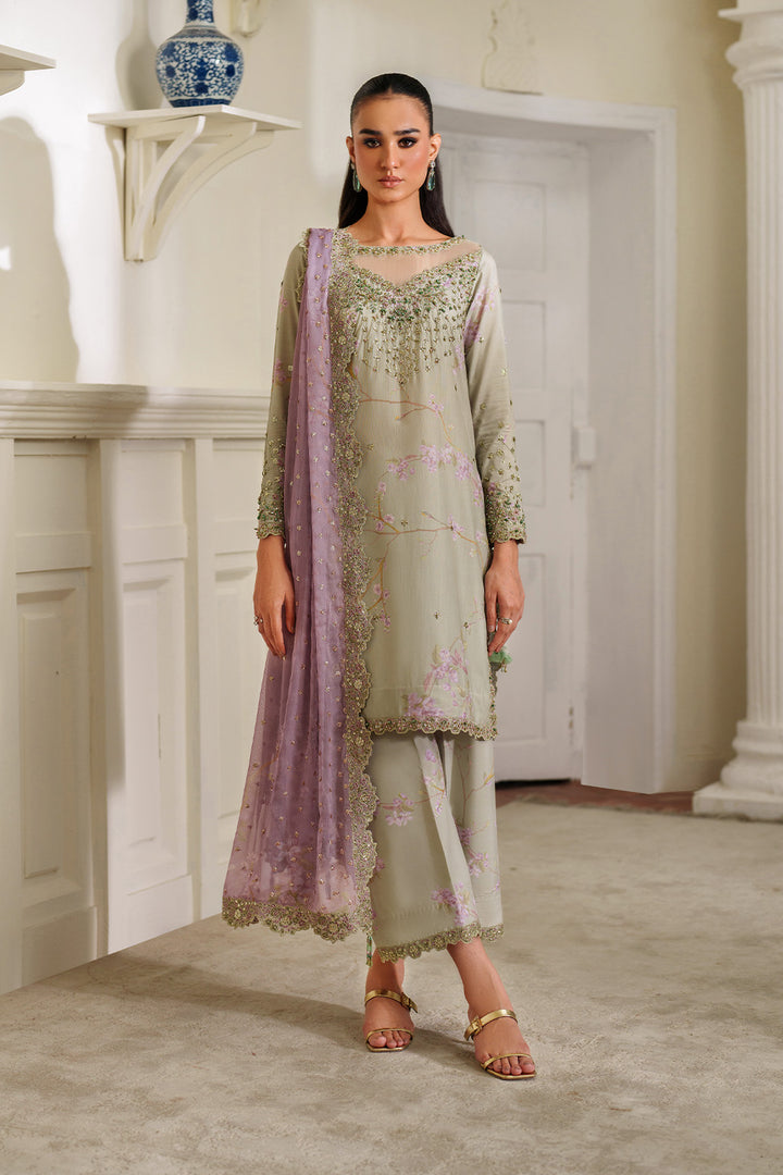 Iznik | Printed Formals | UE-539 - Formal Dress - available at Maria Faisal in UK and USA.