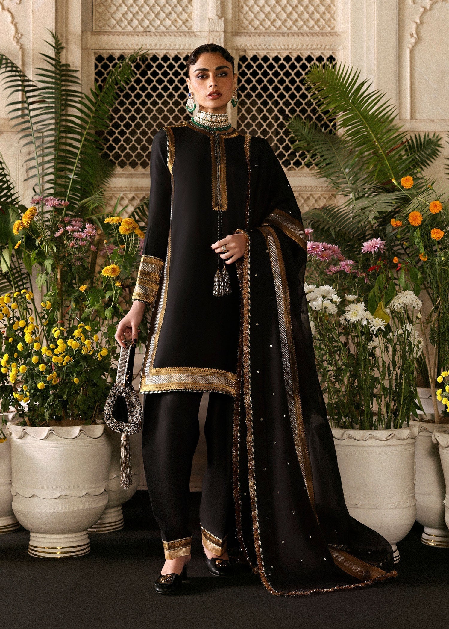 Hussain Rehar | Luxury Pret AW 25 | Noctira - Formal Dress - available at Maria Faisal in UK and USA.