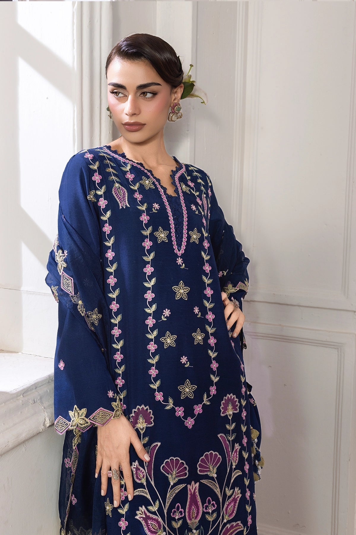 Rangrasiya | Lumeire Silk |Azul - Luxury Dress - available at Maria Faisal in UK and USA.