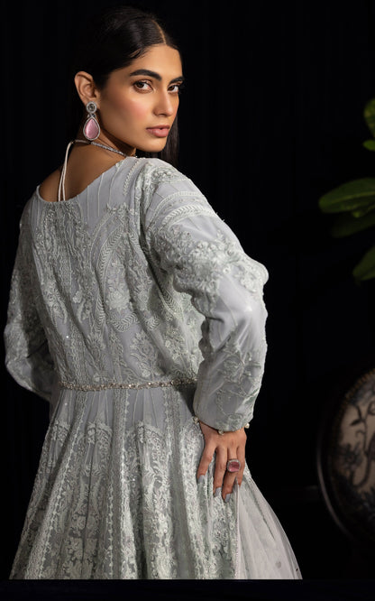 Threads and Motifs | Formal Dresses 25 | Net Embroidered Maxi - Ladies Clothes - Maria Faisal