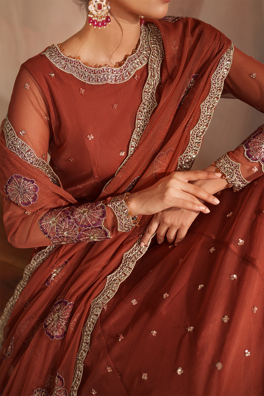 Iznik I Festive Formal I CC-78 Embroidered Net - Ladies Clothes - Maria Faisal