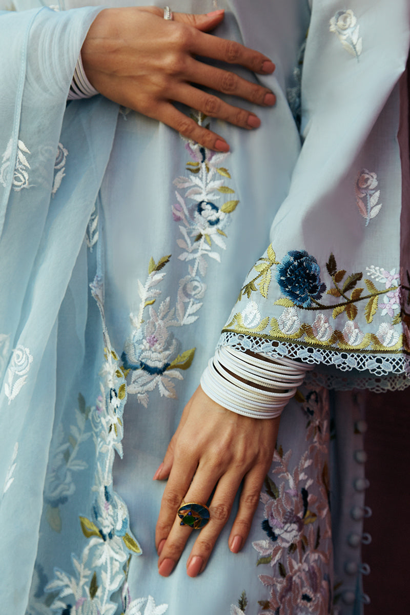 Cross Stitch | Premium Lawn 24 | CERULEAN ORNATE - Ladies Clothes - Maria Faisal