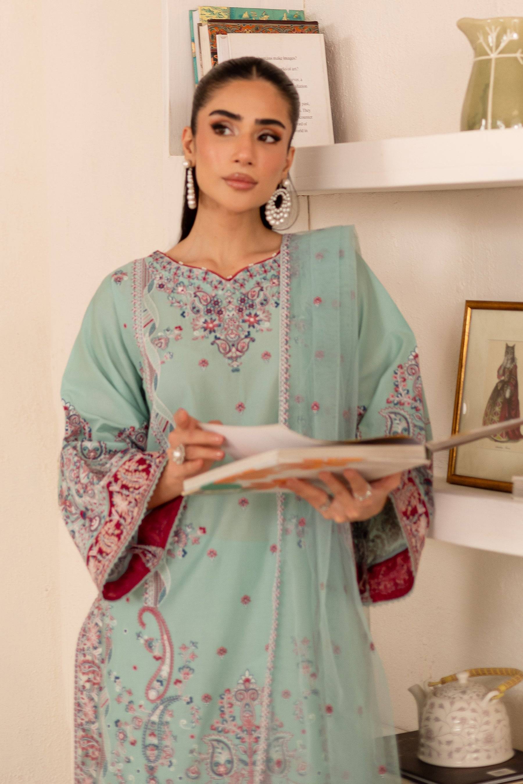 Batik | Nyra Embroidered Summer Solids | Zen by Maria Faisal - Registered Vendor of : Batik - type : Ladies Clothes - 100% original wedding dresses
