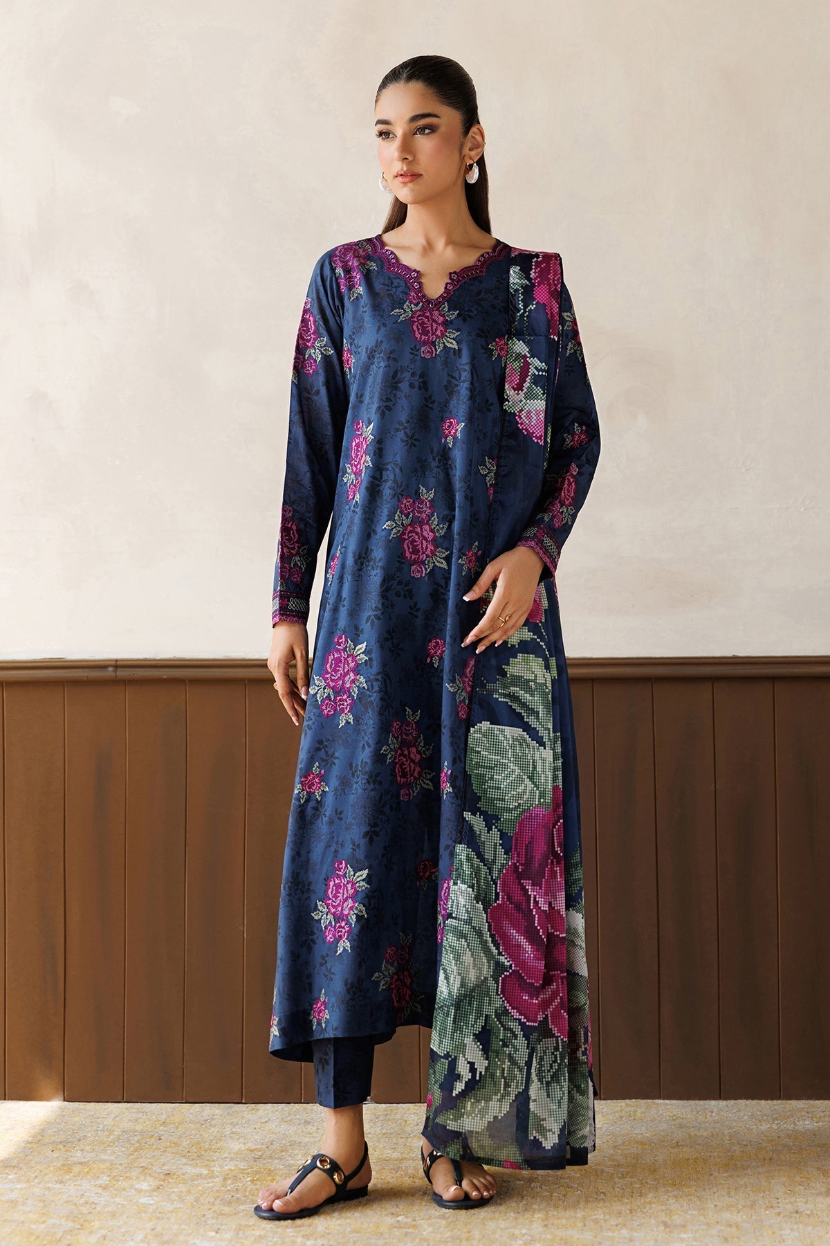 Baroque | Luxury Summer Pret | UF-4497 - Luxury Dress - available at Maria Faisal in UK and USA.
