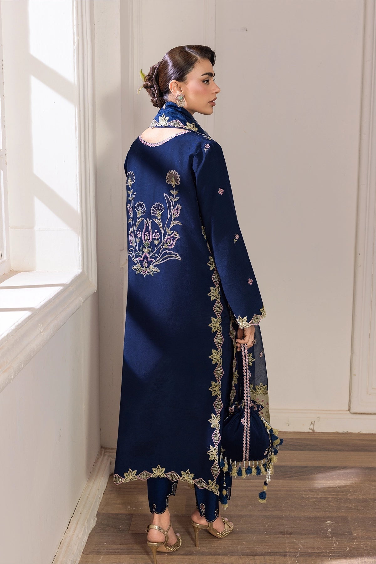Rangrasiya | Lumeire Silk |Azul - Luxury Dress - available at Maria Faisal in UK and USA.