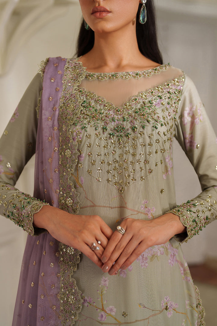 Iznik | Printed Formals | UE-539 - Formal Dress - available at Maria Faisal in UK and USA.