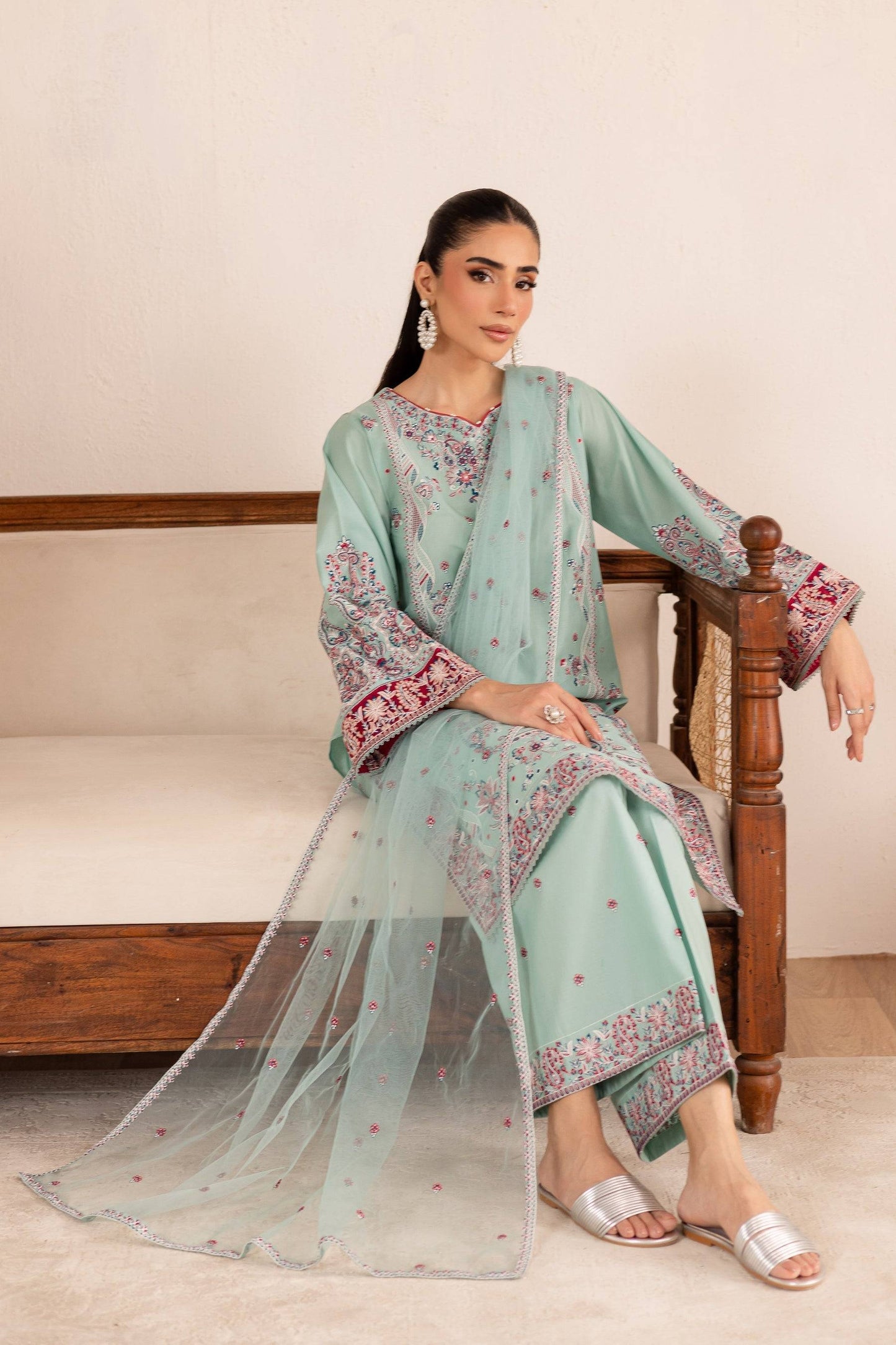 Batik | Nyra Embroidered Summer Solids | Zen by Maria Faisal - Registered Vendor of : Batik - type : Ladies Clothes - 100% original wedding dresses