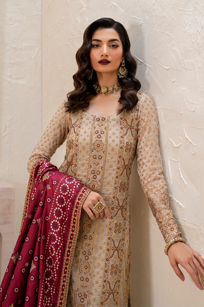 Iznik | Chinnon Chiffon | CC-44 Embroidered Chiffon - Ladies Clothes - Maria Faisal