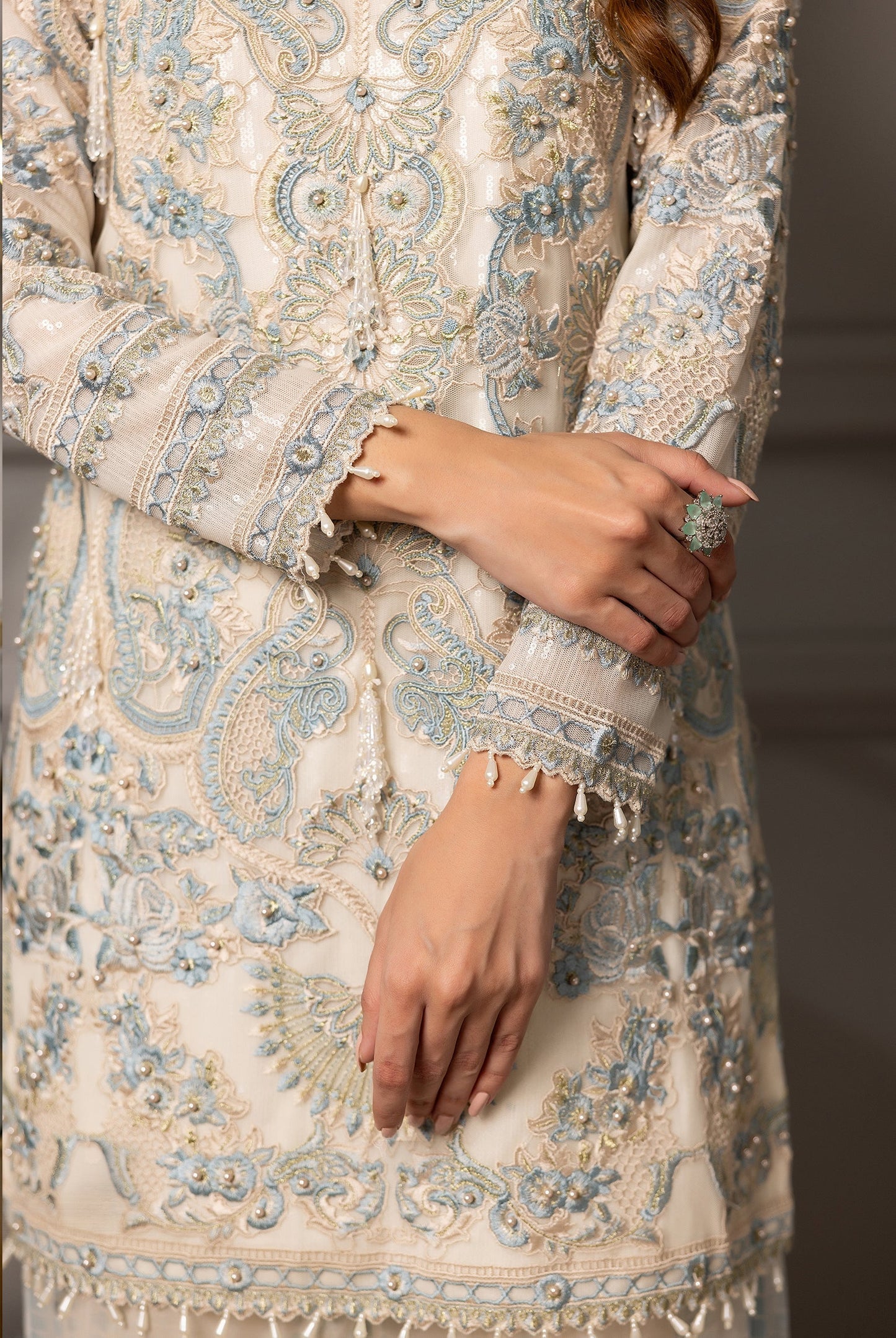 Threads and Motifs | Formal Dresses 25 | Embroidered Shirt With Gharara - Ladies Clothes - Maria Faisal