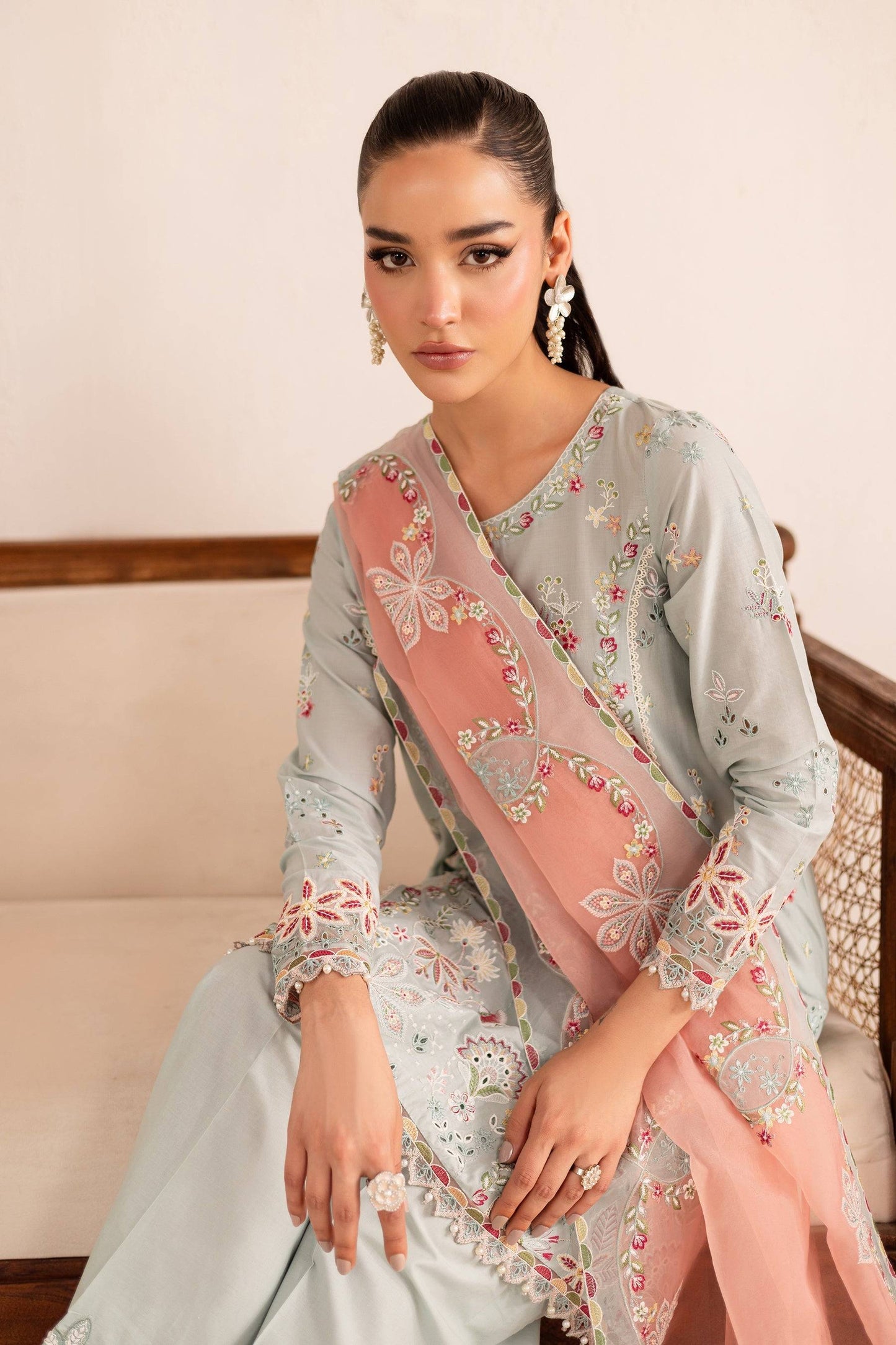 Batik | Nyra Embroidered Summer Solids | Across The Ocean by Maria Faisal - Registered Vendor of : Batik - type : Ladies Clothes - 100% original wedding dresses