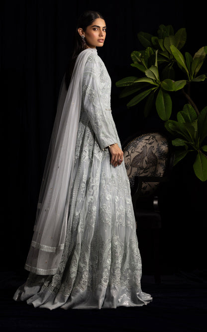 Threads and Motifs | Formal Dresses 25 | Net Embroidered Maxi - Ladies Clothes - Maria Faisal