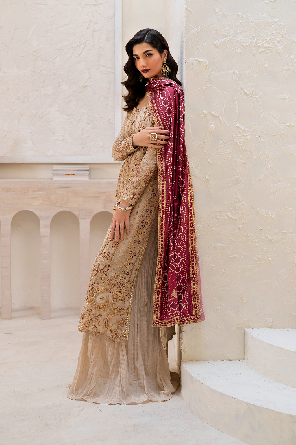 Iznik | Chinnon Chiffon | CC-44 Embroidered Chiffon - Ladies Clothes - Maria Faisal