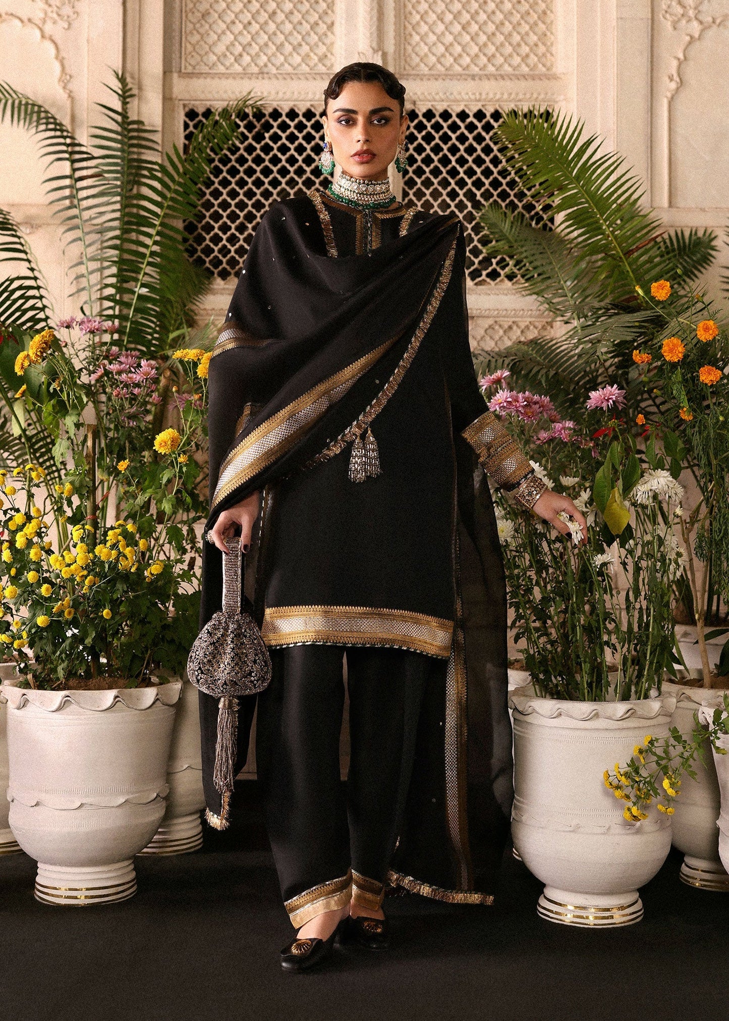 Hussain Rehar | Luxury Pret AW 25 | Noctira - Formal Dress - available at Maria Faisal in UK and USA.