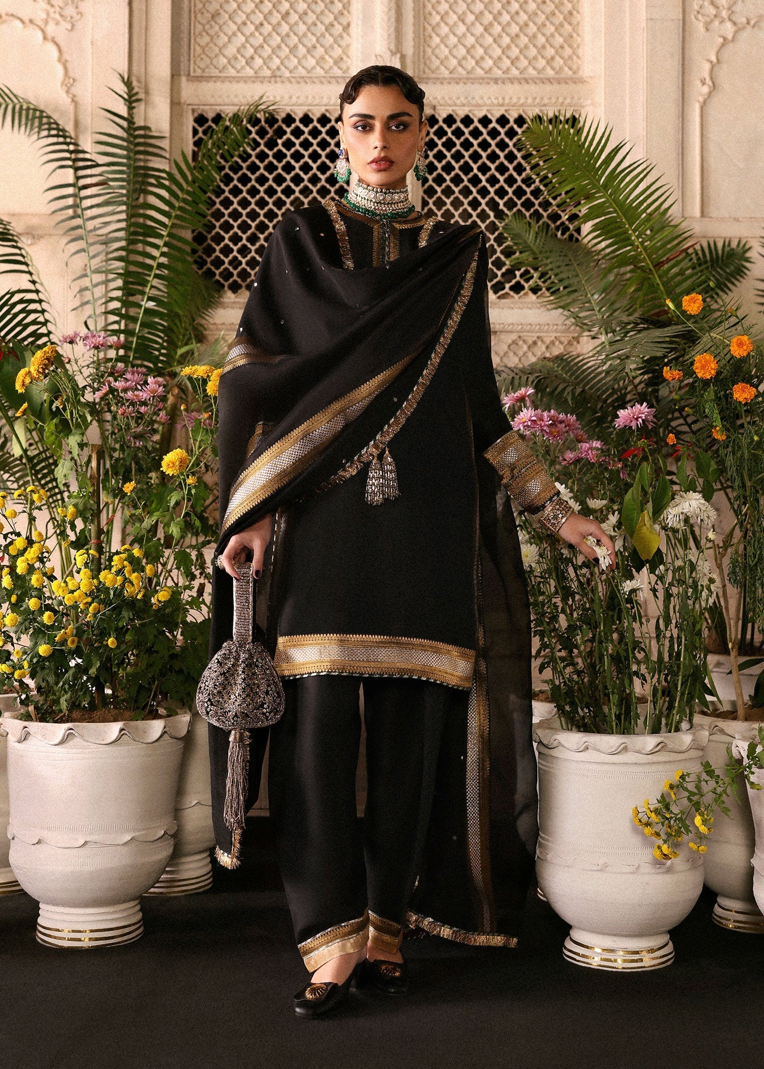Hussain Rehar | Luxury Pret AW 25 | Noctira - Formal Dress - available at Maria Faisal in UK and USA.