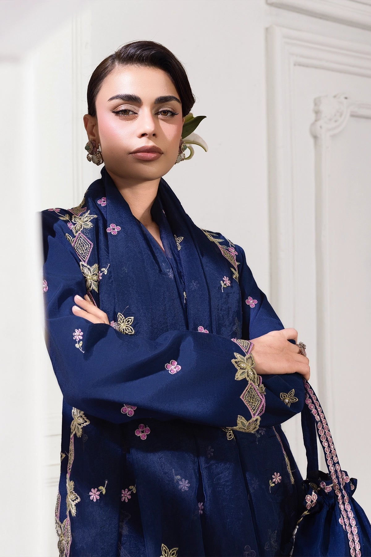 Rangrasiya | Lumeire Silk |Azul - Luxury Dress - available at Maria Faisal in UK and USA.