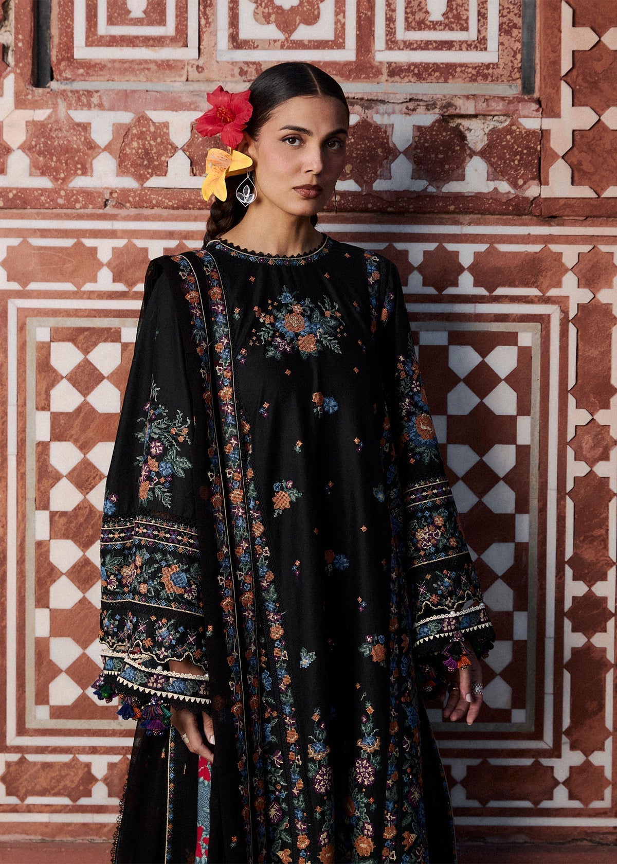Hussain Rehar | Zan SS26 | Aswa - Luxury Dress - available at Maria Faisal in UK and USA.