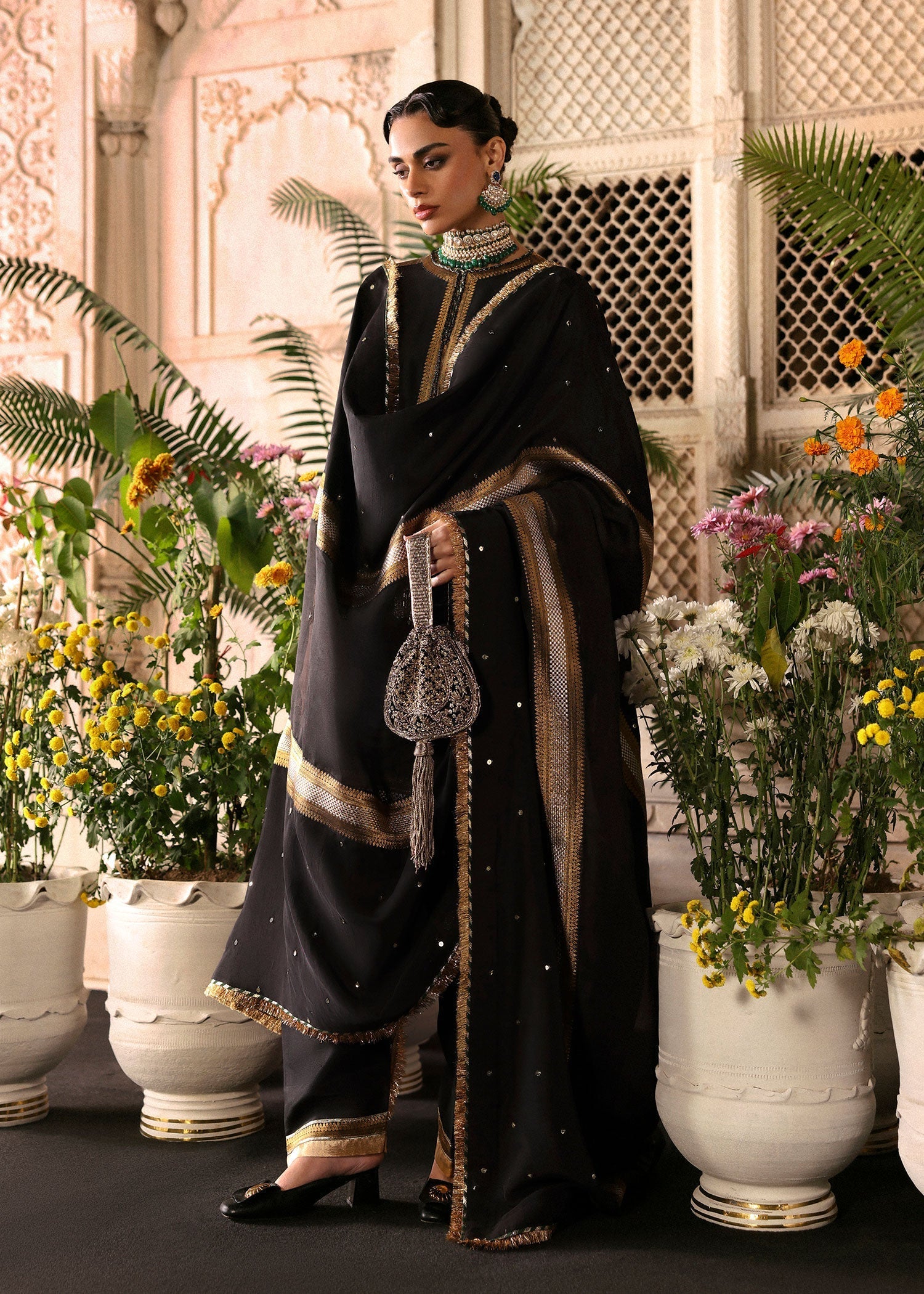 Hussain Rehar | Luxury Pret AW 25 | Noctira - Formal Dress - available at Maria Faisal in UK and USA.