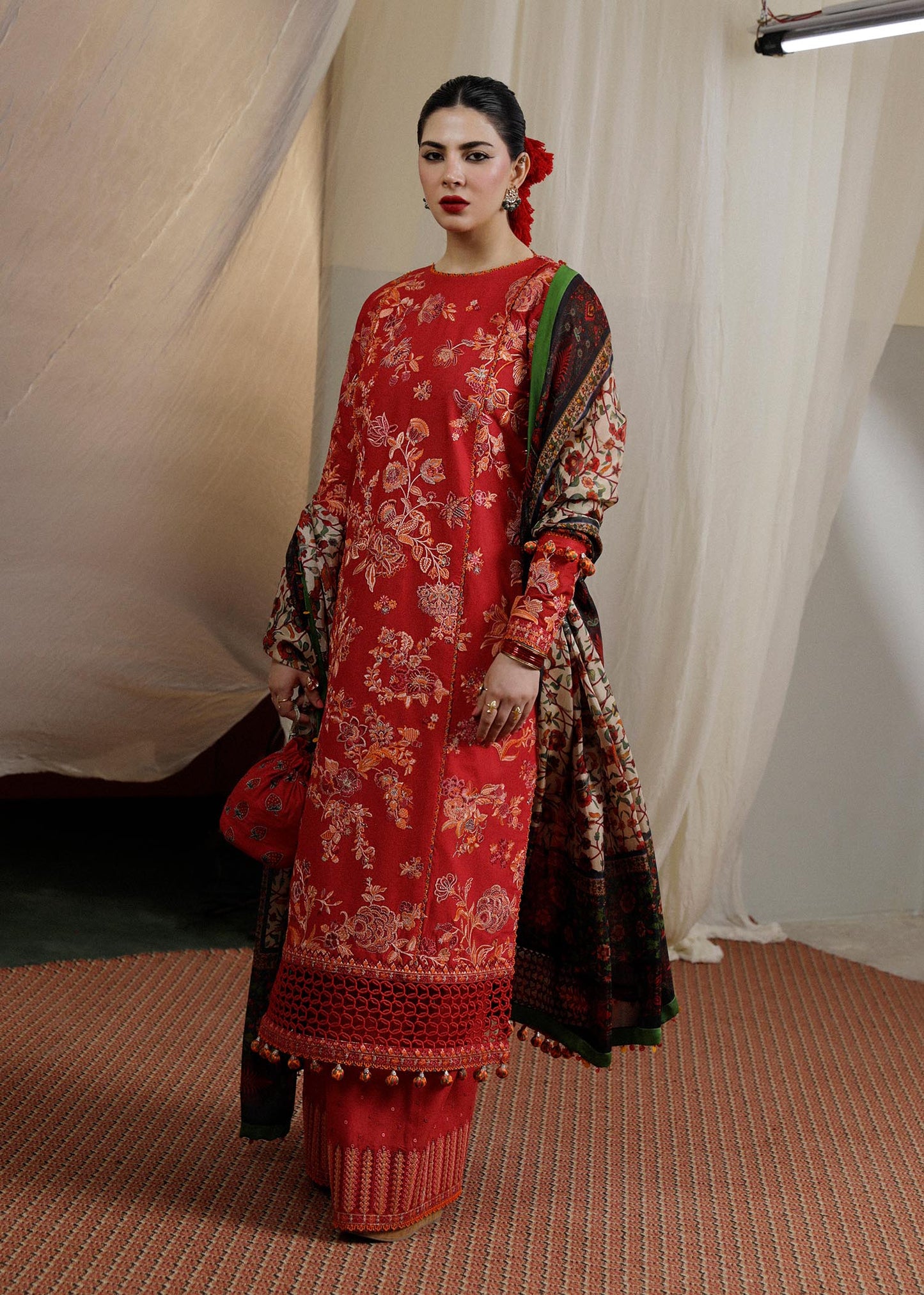 Hussain Rehar | Lawn SS 2023 | Berry - Ladies Clothes - Maria Faisal