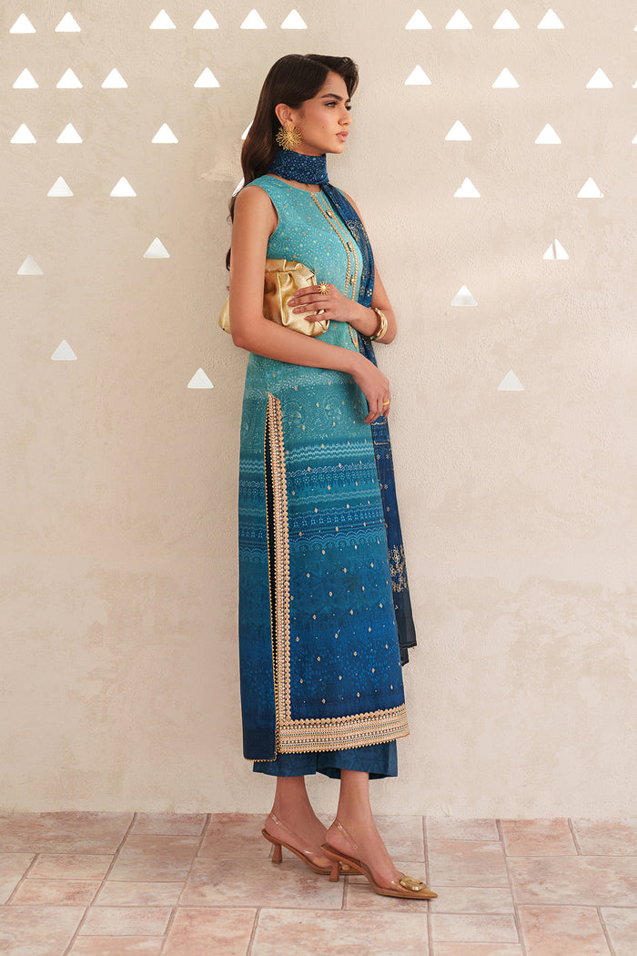 Baroque | Luxury Pret Summer | UF-4400 - Luxury Dress - available at Maria Faisal in UK and USA.