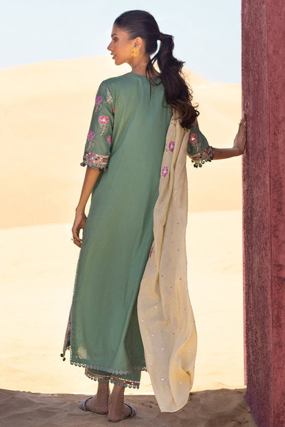 Cross Stitch | Eid Lawn 24 | CHARTREUSE GOLD - Luxury 