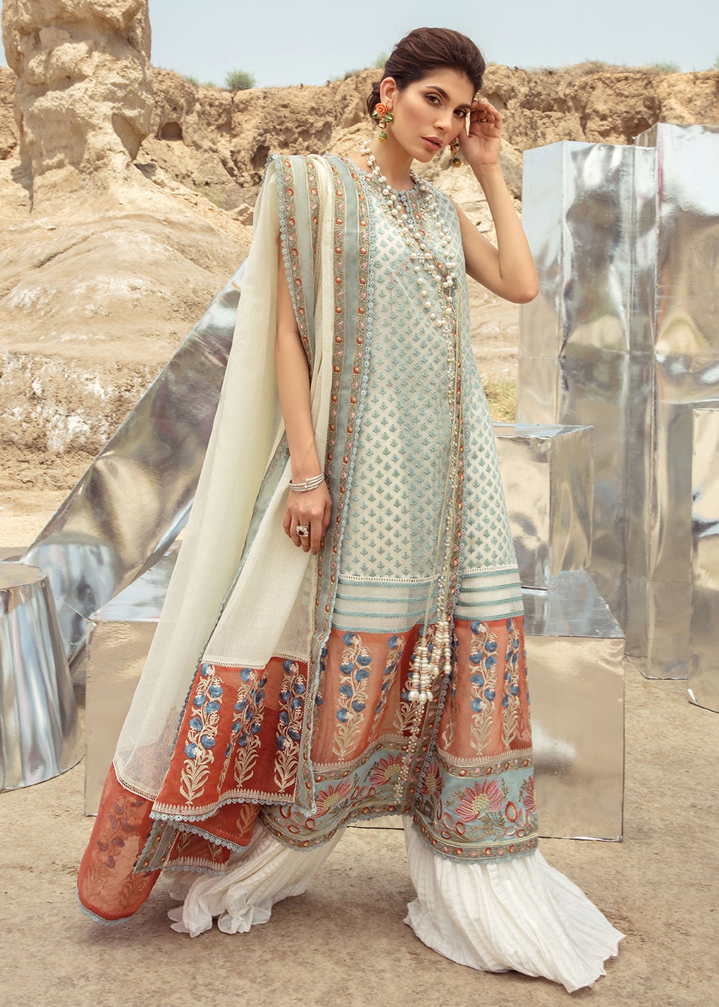 Saira Shakira | Luxury Pret | Rust Angrakha