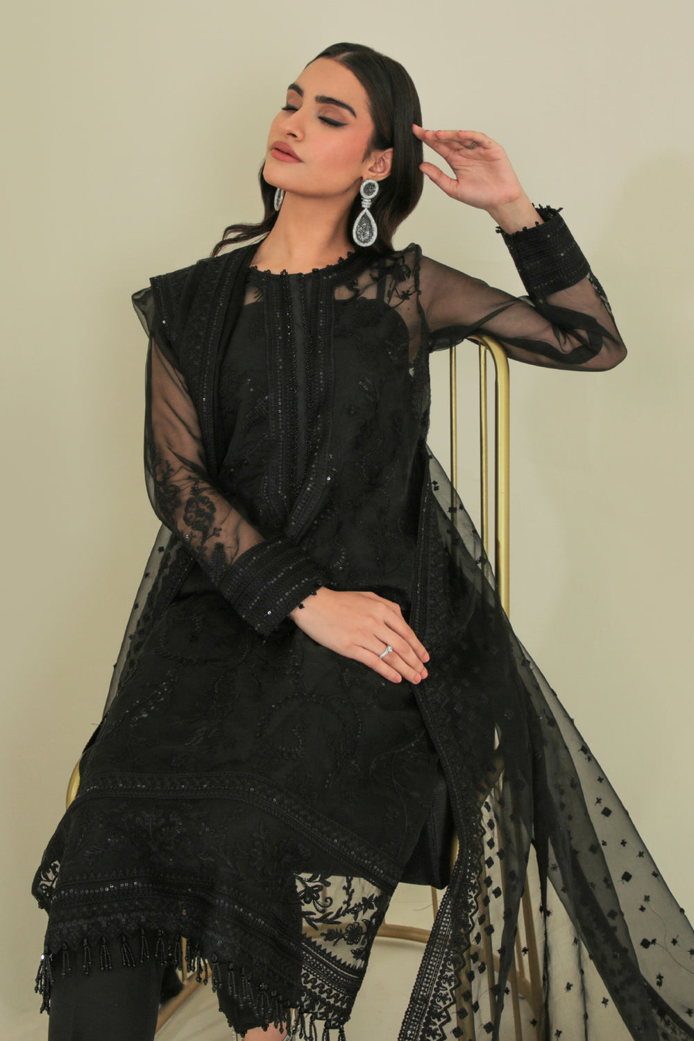 Baroque | Formals Collection | EMBROIDERED ORGANZA UF-235 - Formal Dress - available at Maria Faisal in UK and USA.