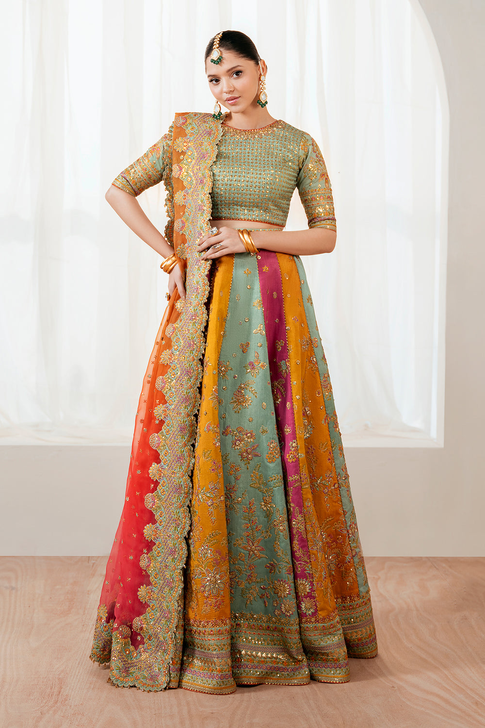 Baroque | Formals Collection | EMBROIDERED SILK UF-4036 - Formal Dress - available at Maria Faisal in UK and USA.