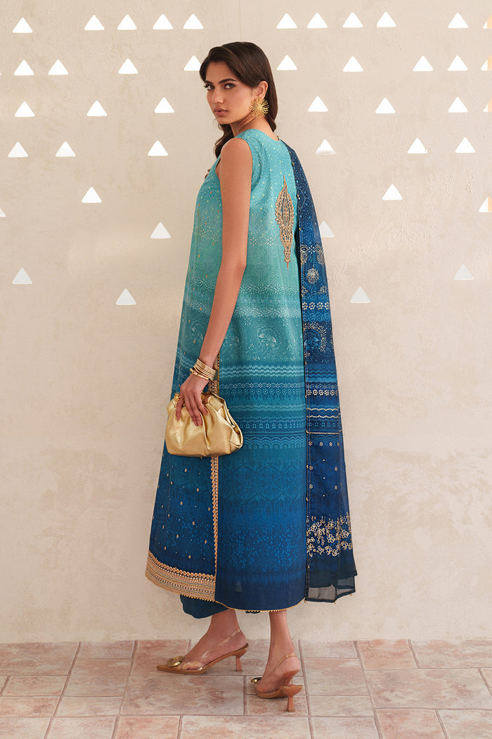 Baroque | Luxury Pret Summer | UF-4400 - Luxury Dress - available at Maria Faisal in UK and USA.