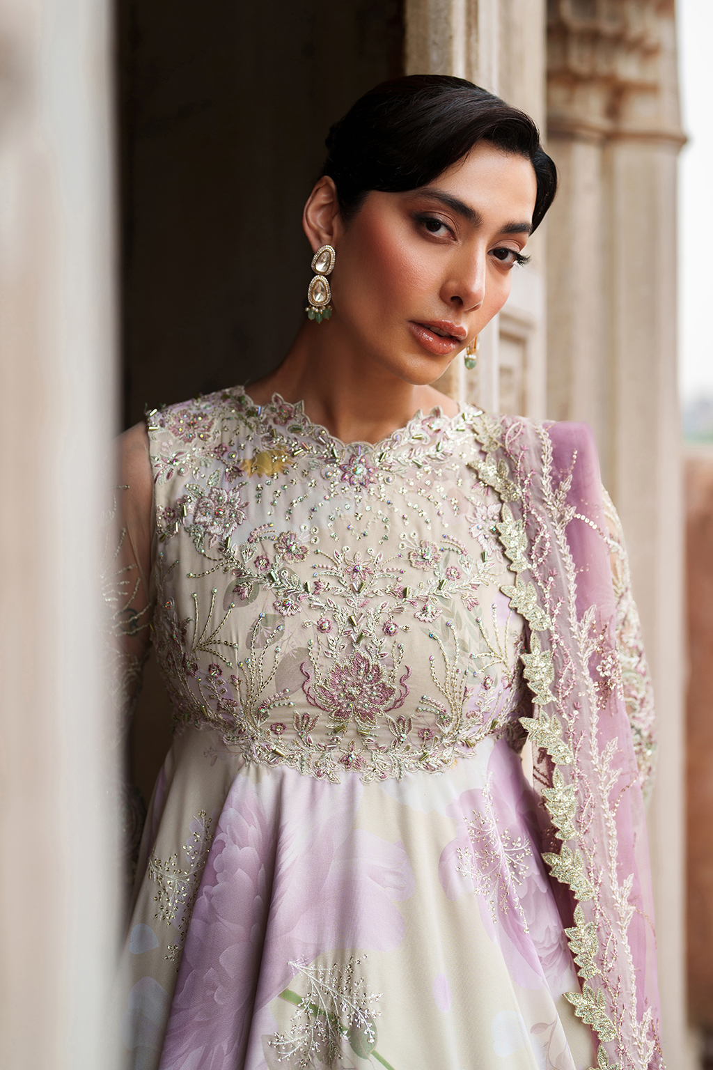Iznik | Festive Formal | UE-546 Embroidered Chiffon - Ladies Clothes - Maria Faisal
