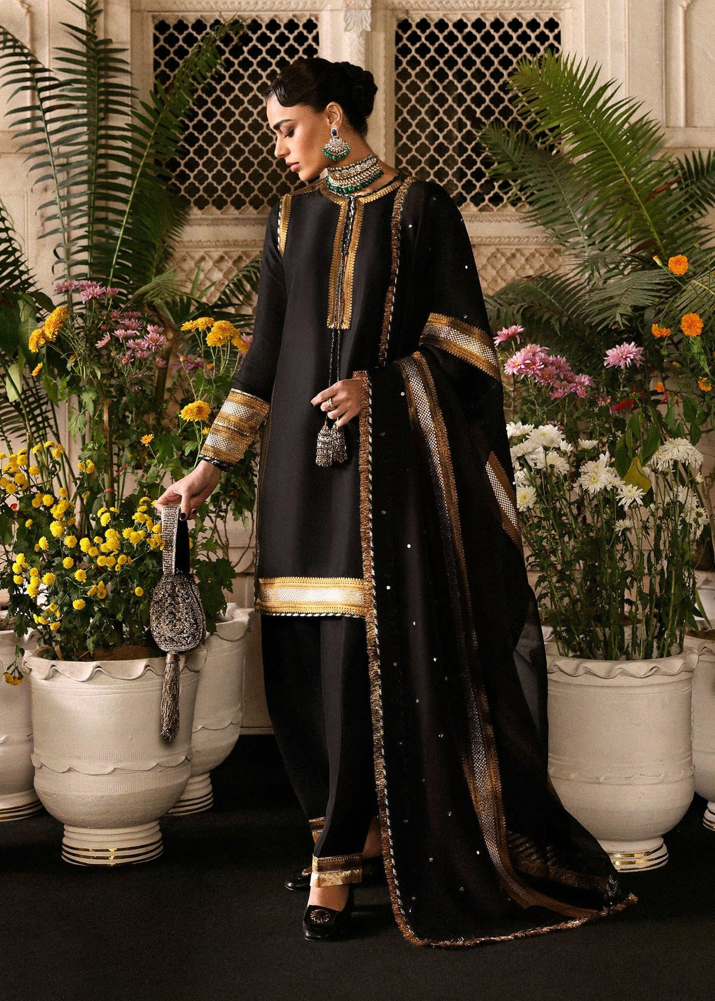 Hussain Rehar | Luxury Pret AW 25 | Noctira - Formal Dress - available at Maria Faisal in UK and USA.