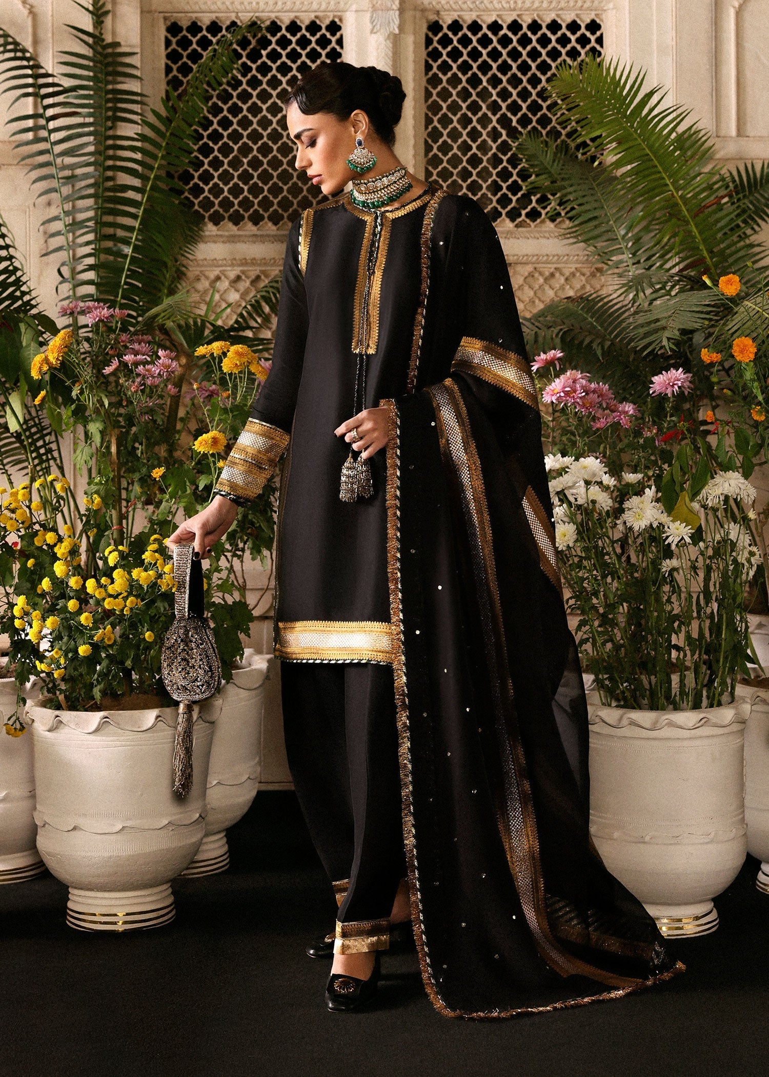 Hussain Rehar | Luxury Pret AW 25 | Noctira - Formal Dress - available at Maria Faisal in UK and USA.