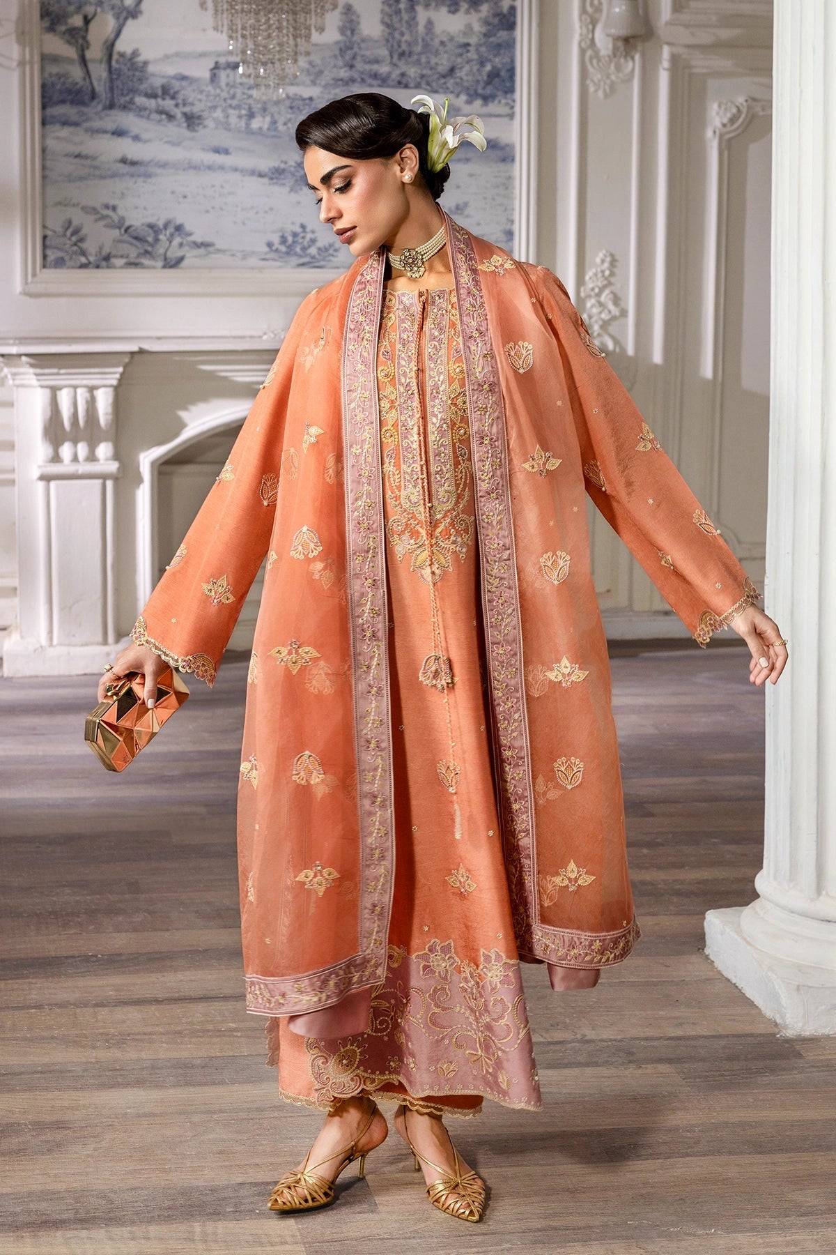 Rangrasiya | Lumeire Silk |Clara - Luxury Dress - available at Maria Faisal in UK and USA.