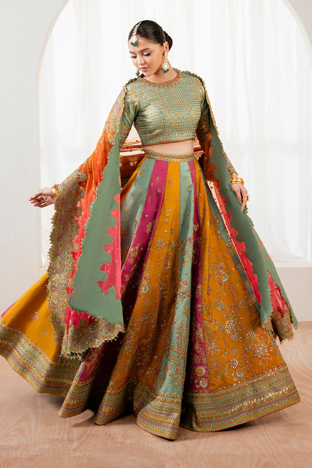 Baroque | Formals Collection | EMBROIDERED SILK UF-4036 - Formal Dress - available at Maria Faisal in UK and USA.
