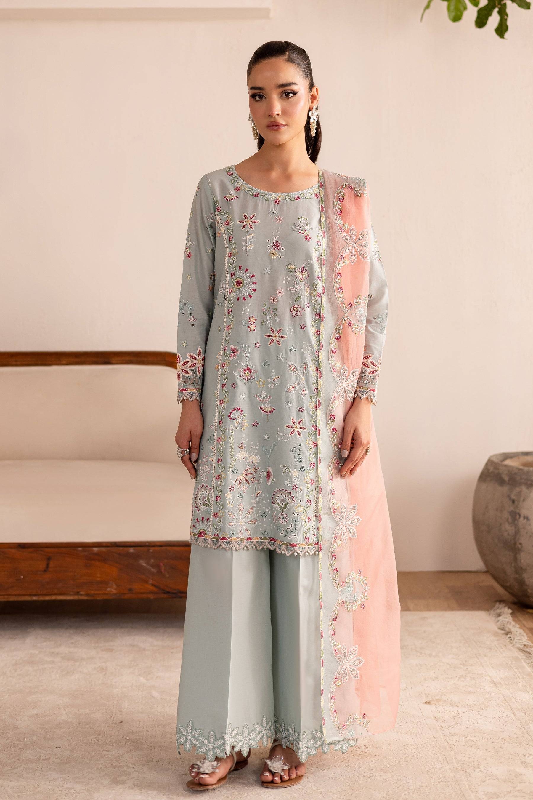 Batik | Nyra Embroidered Summer Solids | Across The Ocean by Maria Faisal - Registered Vendor of : Batik - type : Ladies Clothes - 100% original wedding dresses
