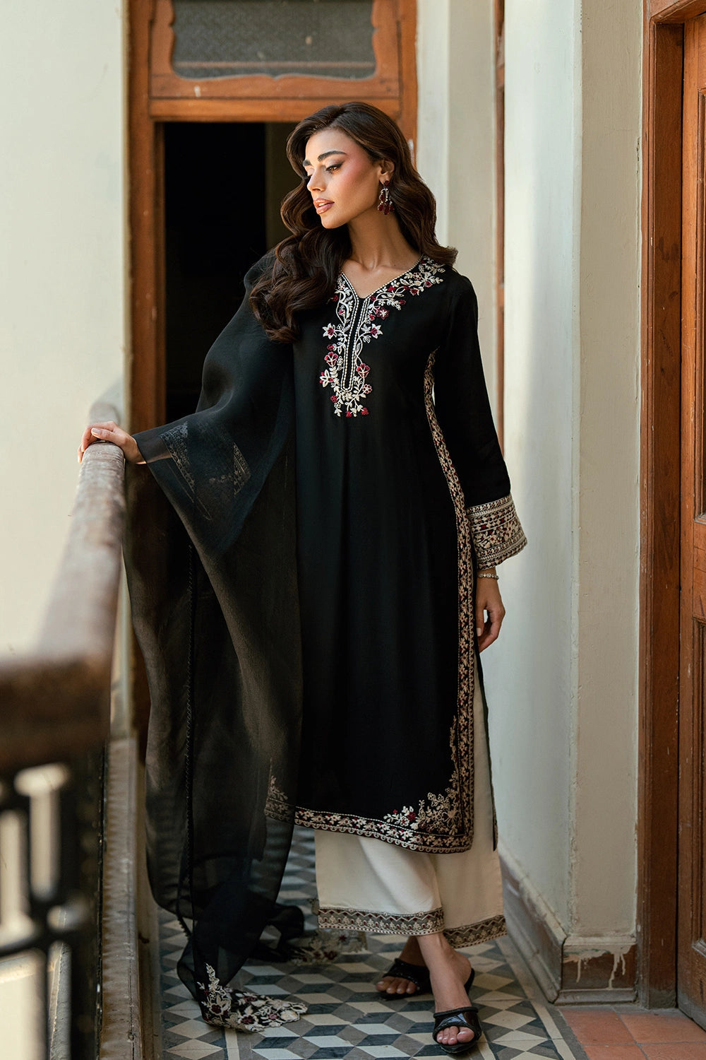 Azure | Vogue Formals | Black Swan - Formal Dress - available at Maria Faisal in UK and USA.