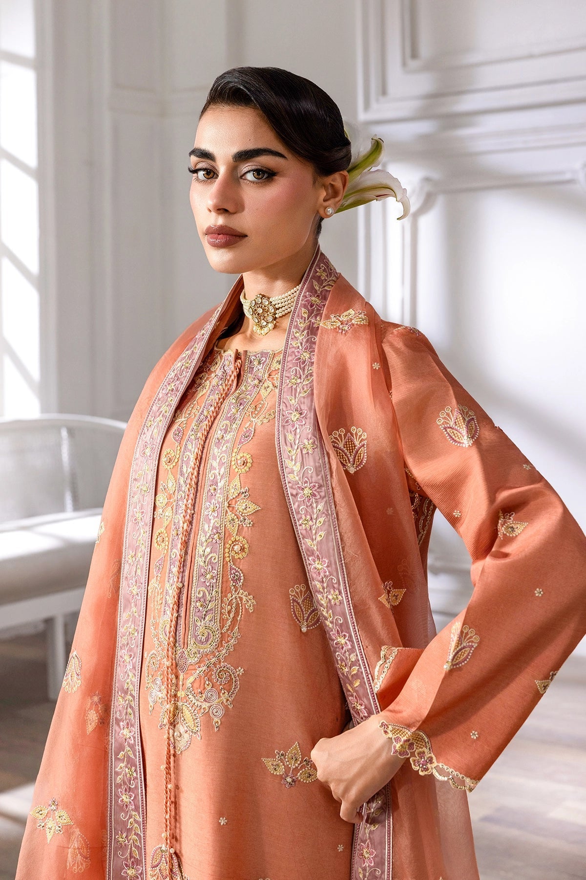 Rangrasiya | Lumeire Silk |Clara - Luxury Dress - available at Maria Faisal in UK and USA.