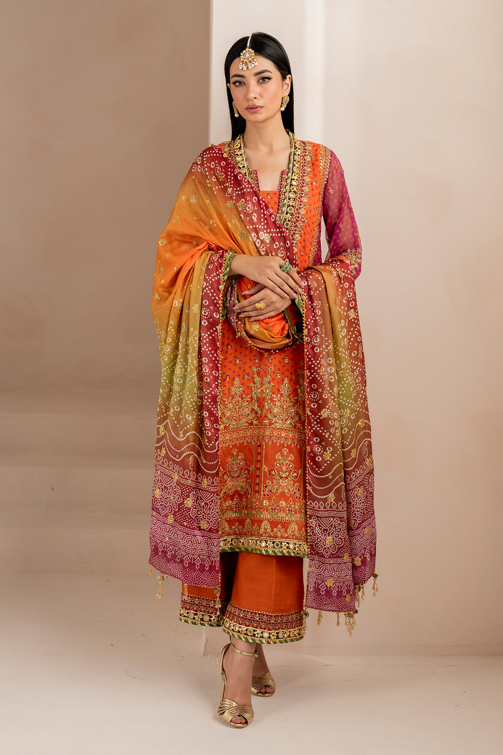 Baroque | Formals Collection | EMBROIDERED CHIFFON UF-706 - Formal Dress - available at Maria Faisal in UK and USA.