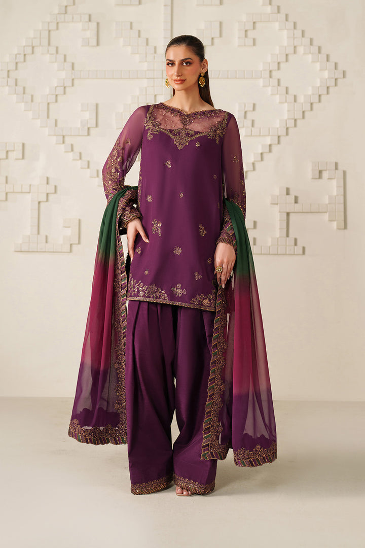 Iznik | Chinon Chiffon | UE-624 - Dress - available at Maria Faisal in UK and USA.