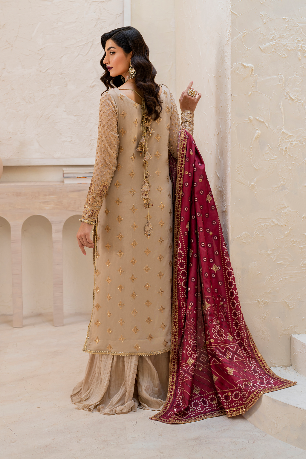 Iznik | Chinnon Chiffon | CC-44 Embroidered Chiffon - Ladies Clothes - Maria Faisal