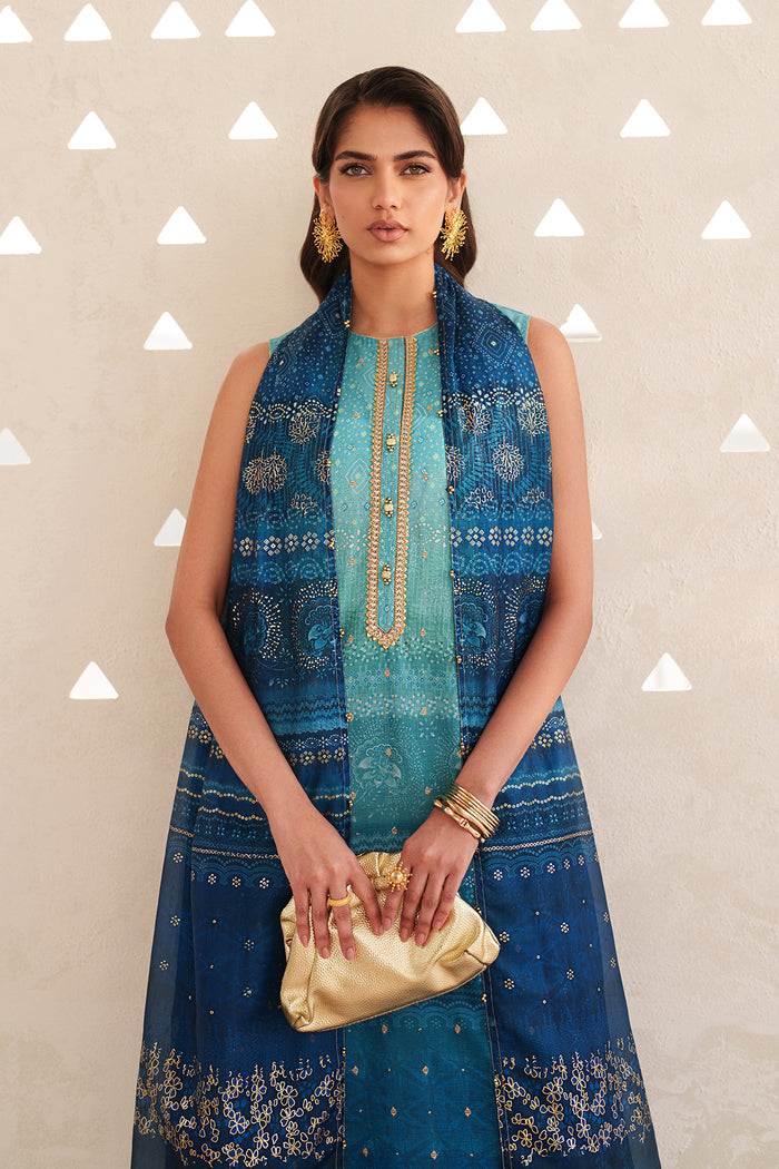 Baroque | Luxury Pret Summer | UF-4400 - Luxury Dress - available at Maria Faisal in UK and USA.