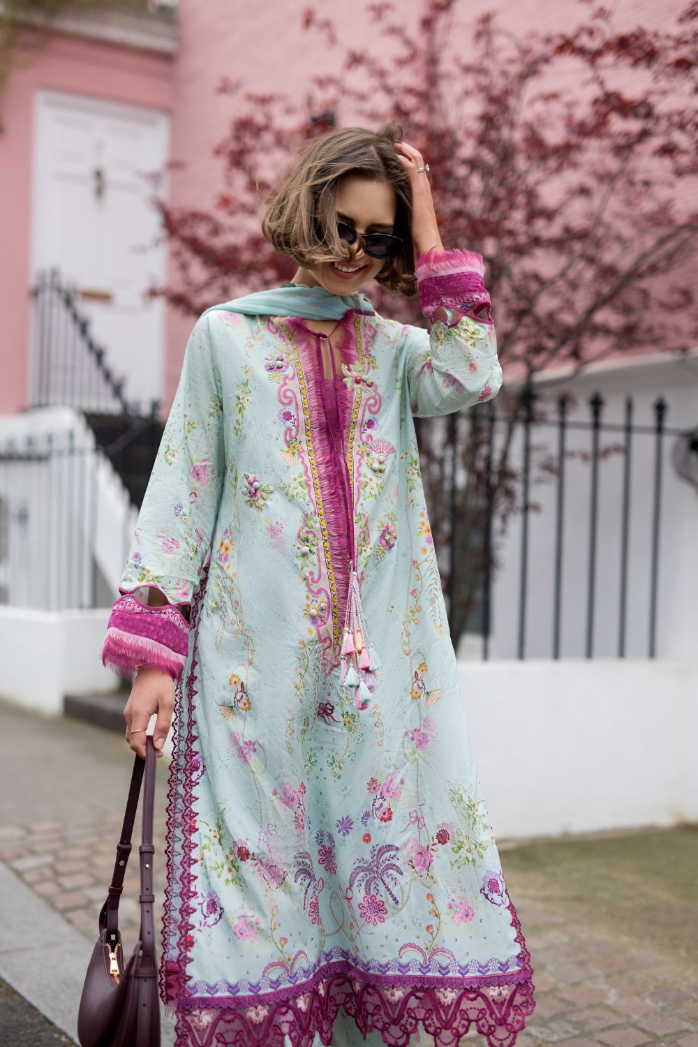 Sobia Nazir | Prints 26 | 7A - Luxury Dress - available at Maria Faisal in UK and USA.