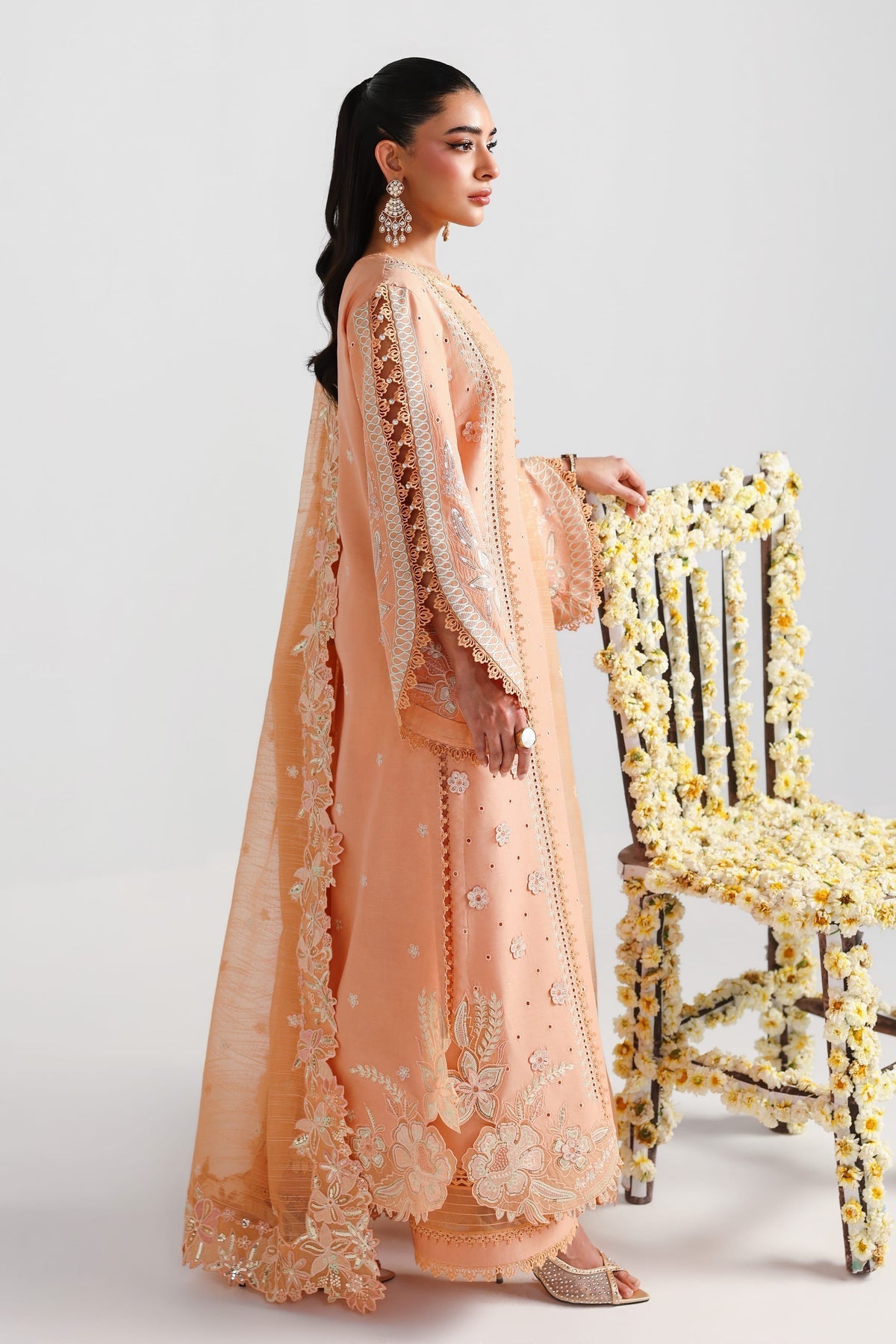 Akbar Aslam | Elan Luxury Lawn 26 | Ravina - Luxury Dress - available at Maria Faisal in UK and USA.