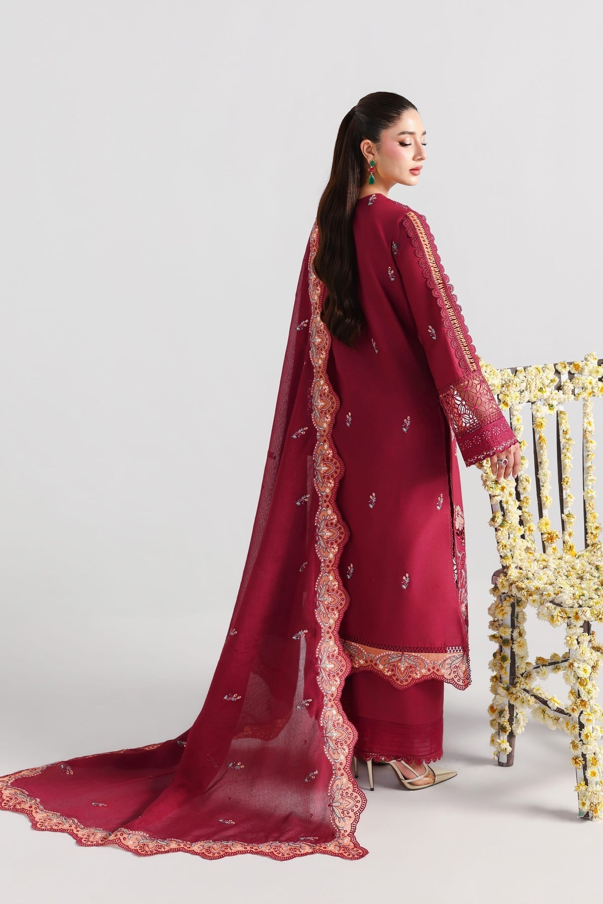 Akbar Aslam | Elan Luxury Lawn 26 | Mehrunissa - Luxury Dress - available at Maria Faisal in UK and USA.