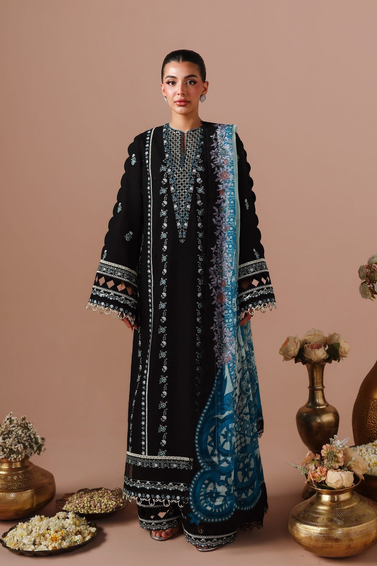 Akbar Aslam | Elan Luxury Lawn 26 | Armina - Luxury Dress - available at Maria Faisal in UK and USA.