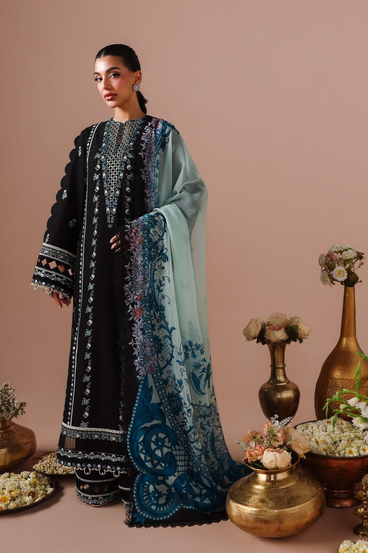 Akbar Aslam | Elan Luxury Lawn 26 | Armina - Luxury Dress - available at Maria Faisal in UK and USA.