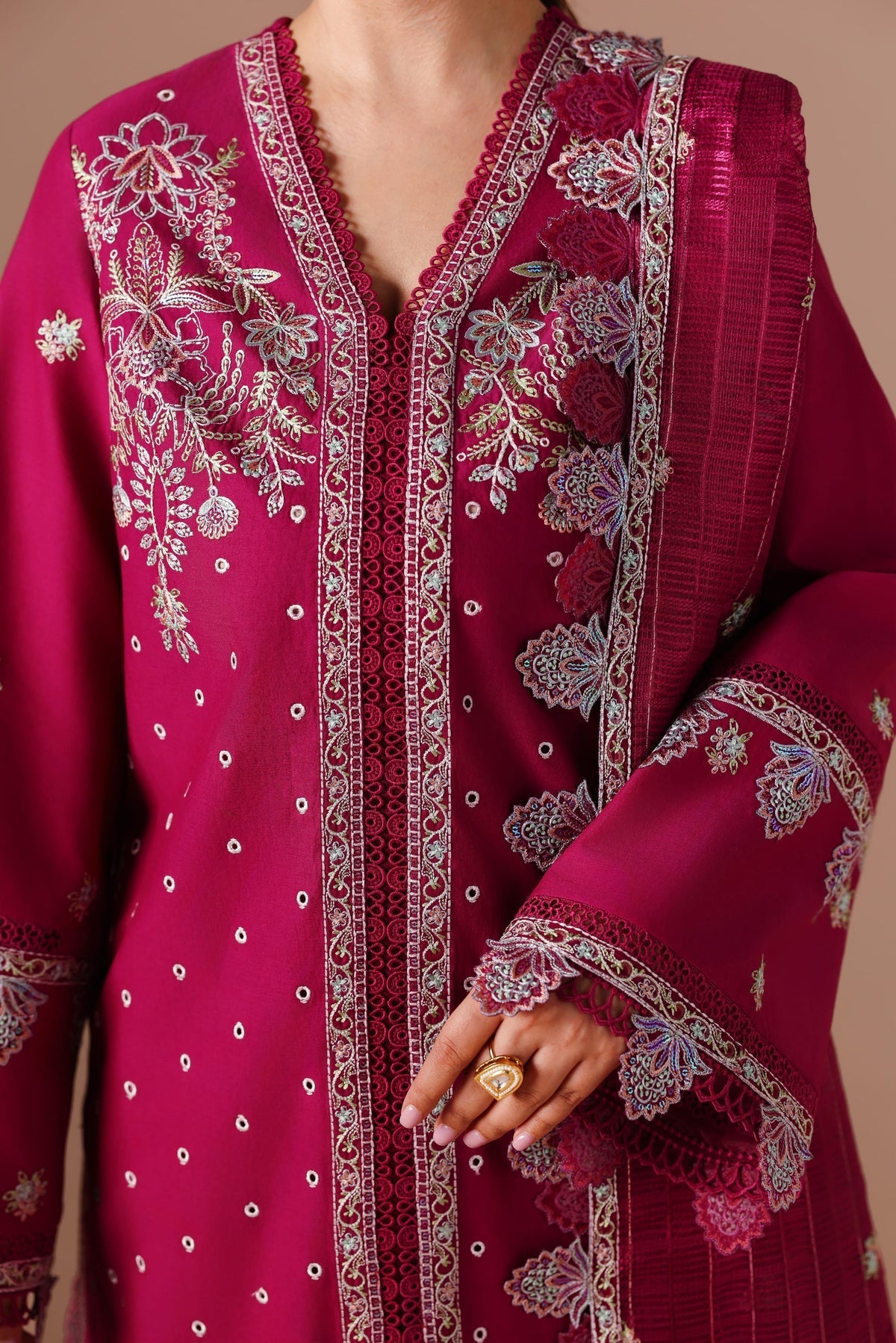 Akbar Aslam | Elan Luxury Lawn 26 | Marjaan - Luxury Dress - available at Maria Faisal in UK and USA.