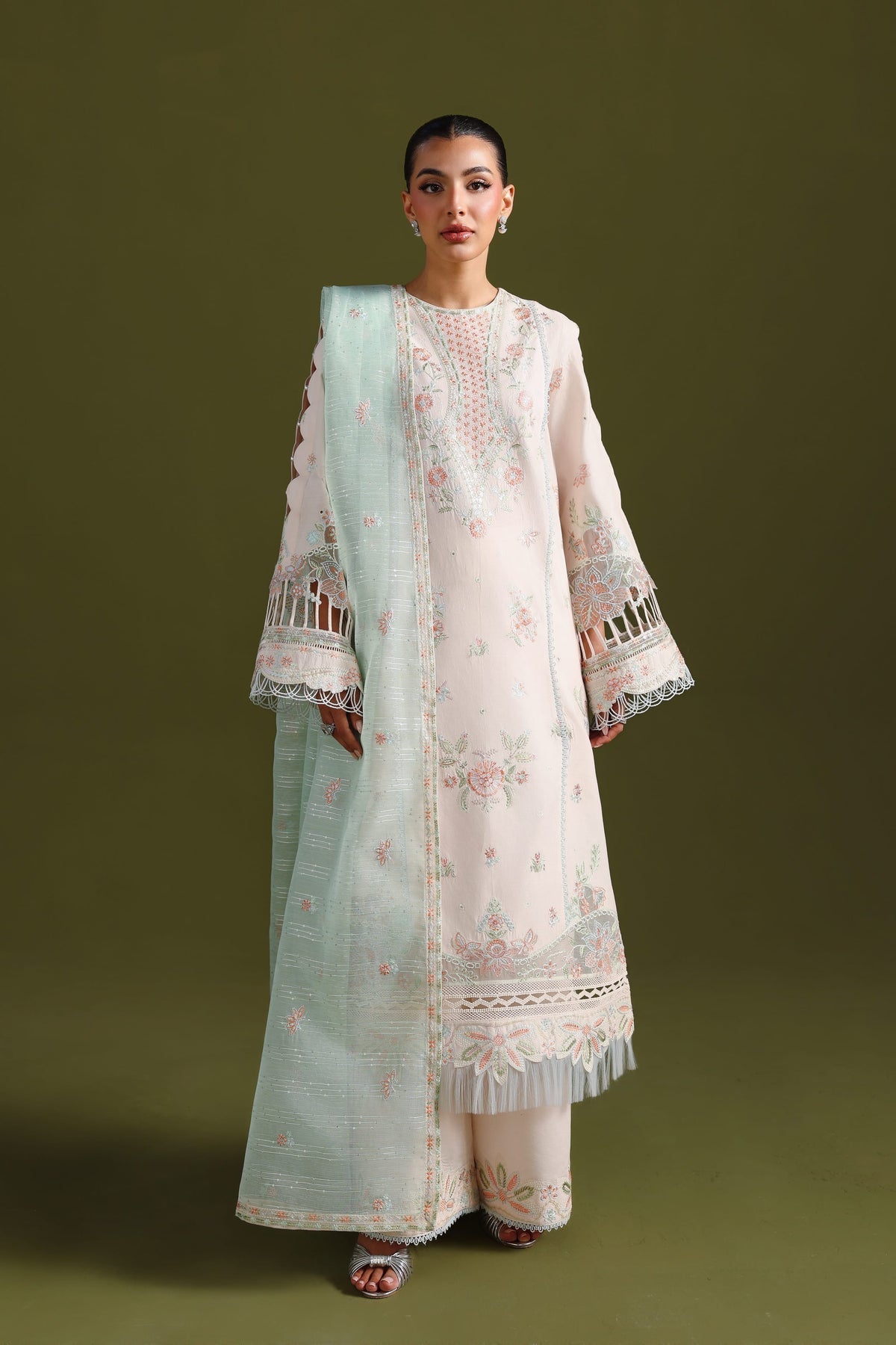 Akbar Aslam | Elan Luxury Lawn 26 | Naazi - Luxury Dress - available at Maria Faisal in UK and USA.